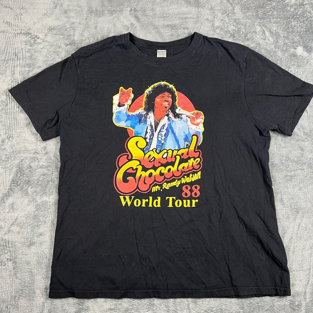 Mens T Shirt Black Mr Randy Watson Sexual Chocolate Tour 88 Graphic Print Logo